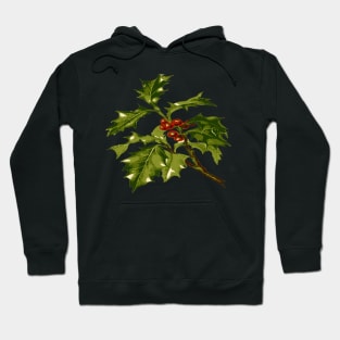 Sprig of Holly Christmas Red Berry Hoodie